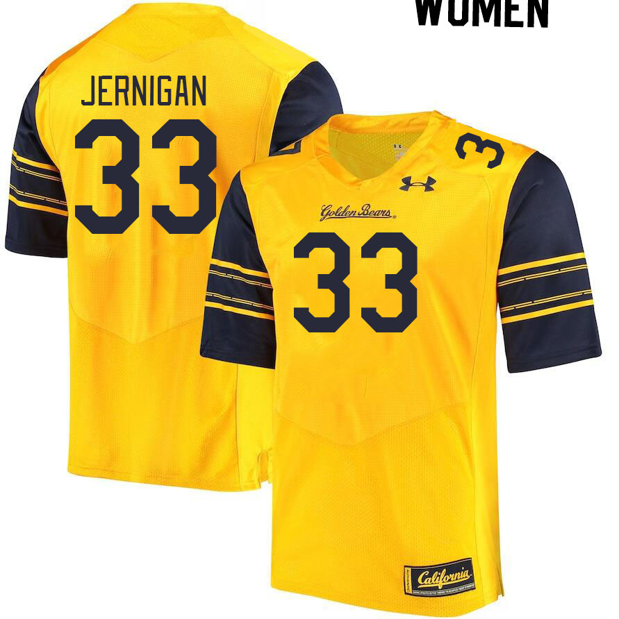Women #33 Myles Jernigan California Golden Bears College Football Jerseys Stitched Sale-Gold